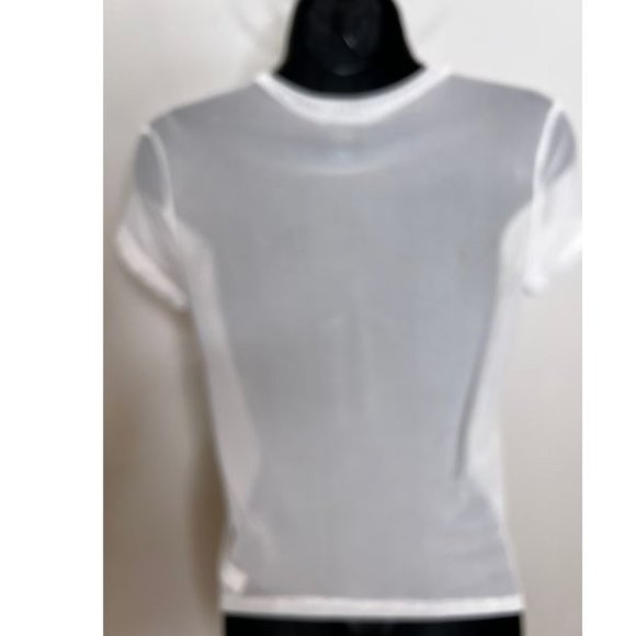 Revamped Womens Regular Fit Crew Neck Mesh T-Shirt Short Sleeve Size S White - Picture 1 of 3